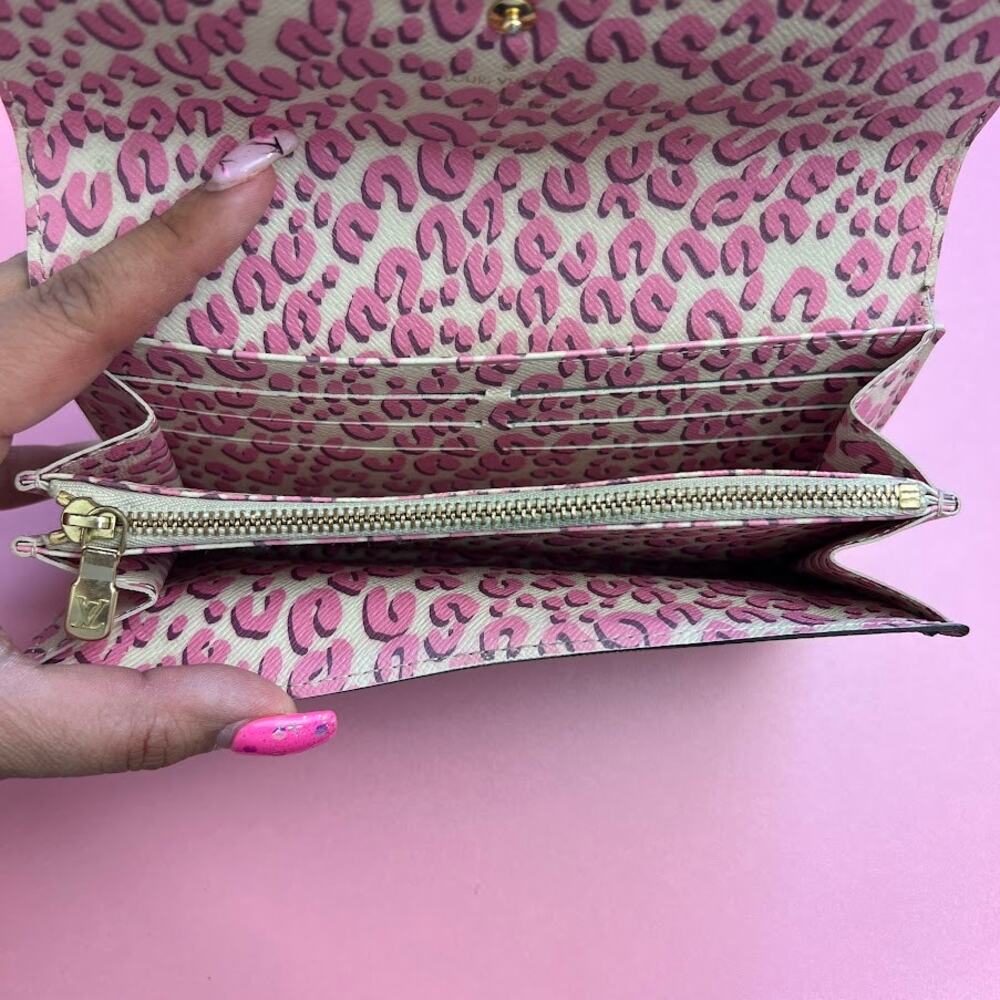 Louis Vuitton Monogram Sarah Long Wallet in Leopard Blanc Coral Limited Edition - Picture 12 of 16